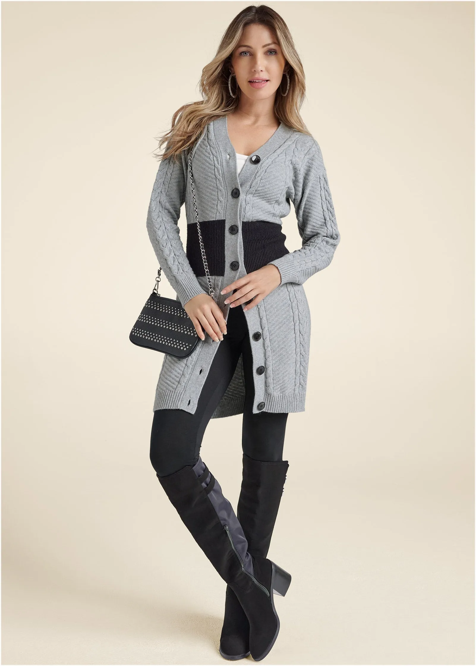 Grommet Zip-Close Crossbody - Black & Silver sold by VENUS product image thumbnail 5