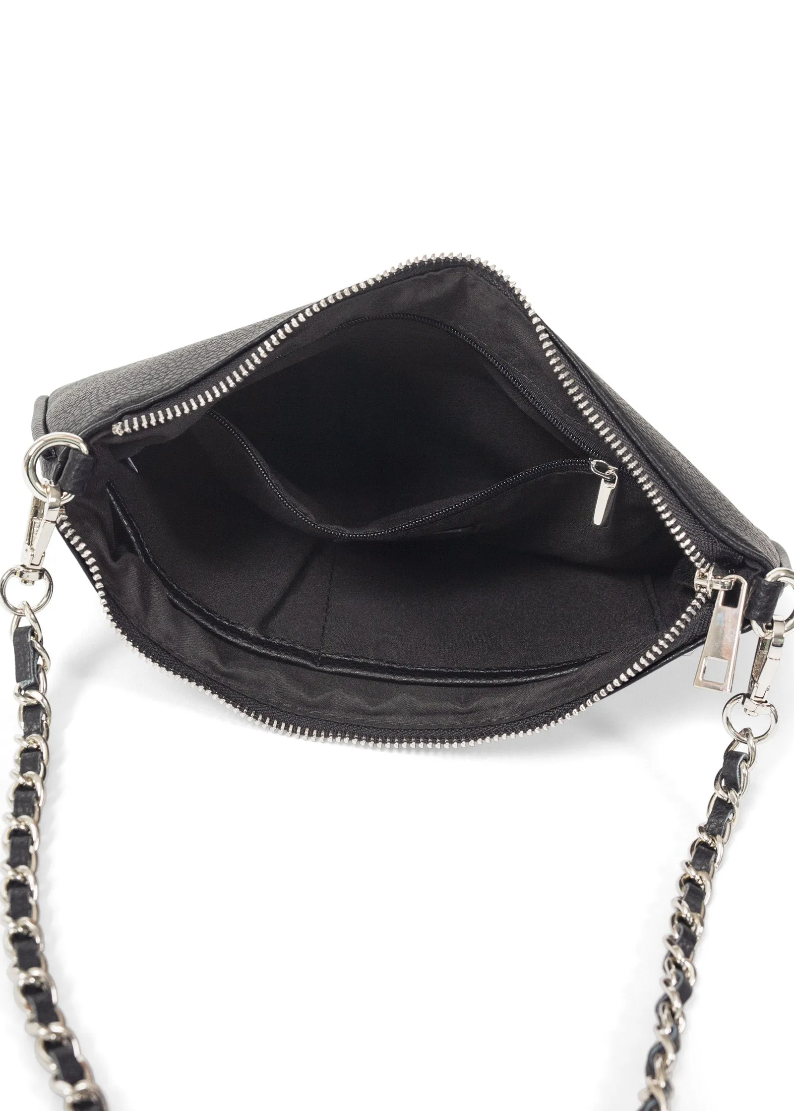 Grommet Zip-Close Crossbody - Black & Silver sold by VENUS product image thumbnail 4