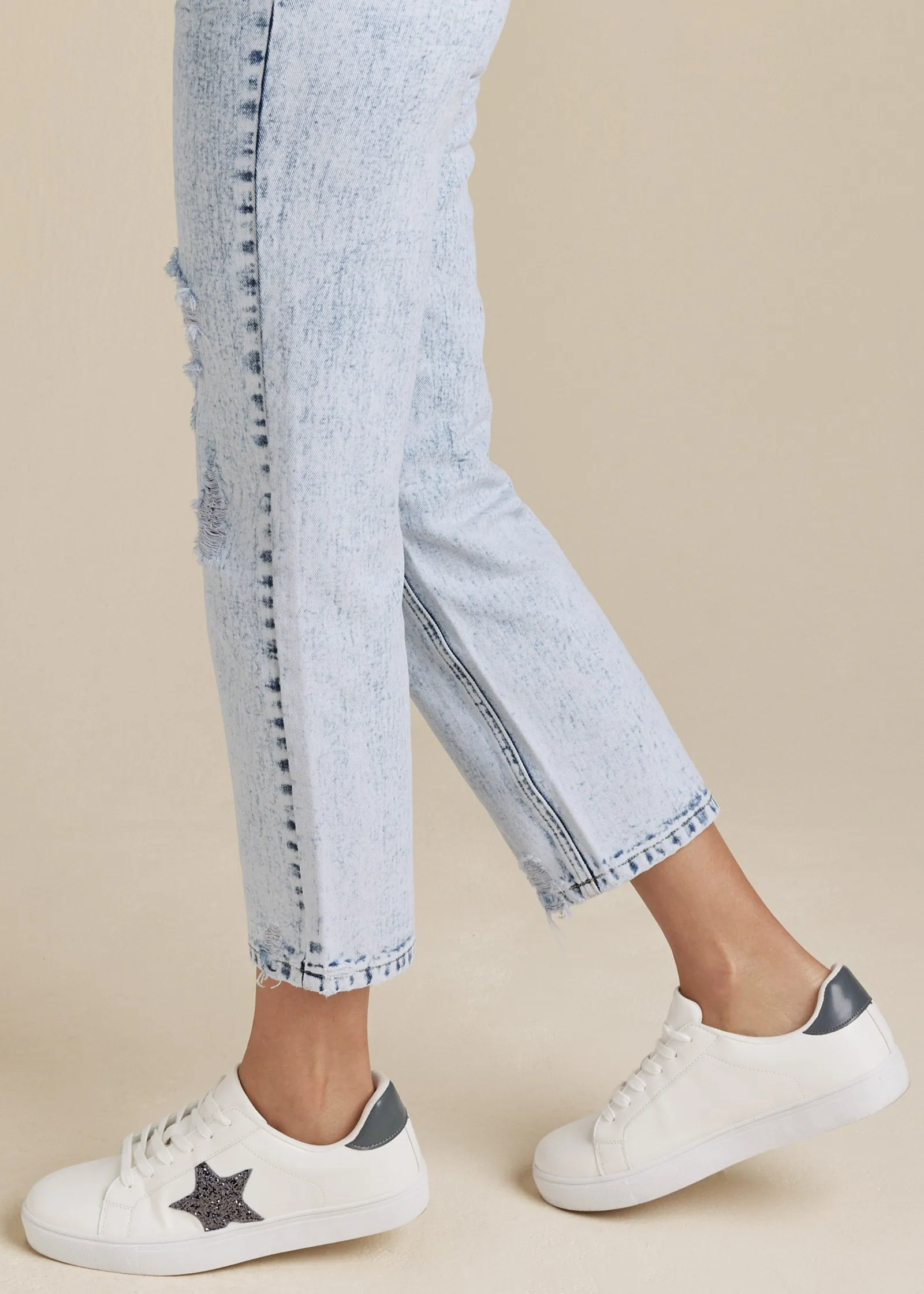 Stove Pipe Distressed Jeans - Acid Wash sold by VENUS product image thumbnail 5