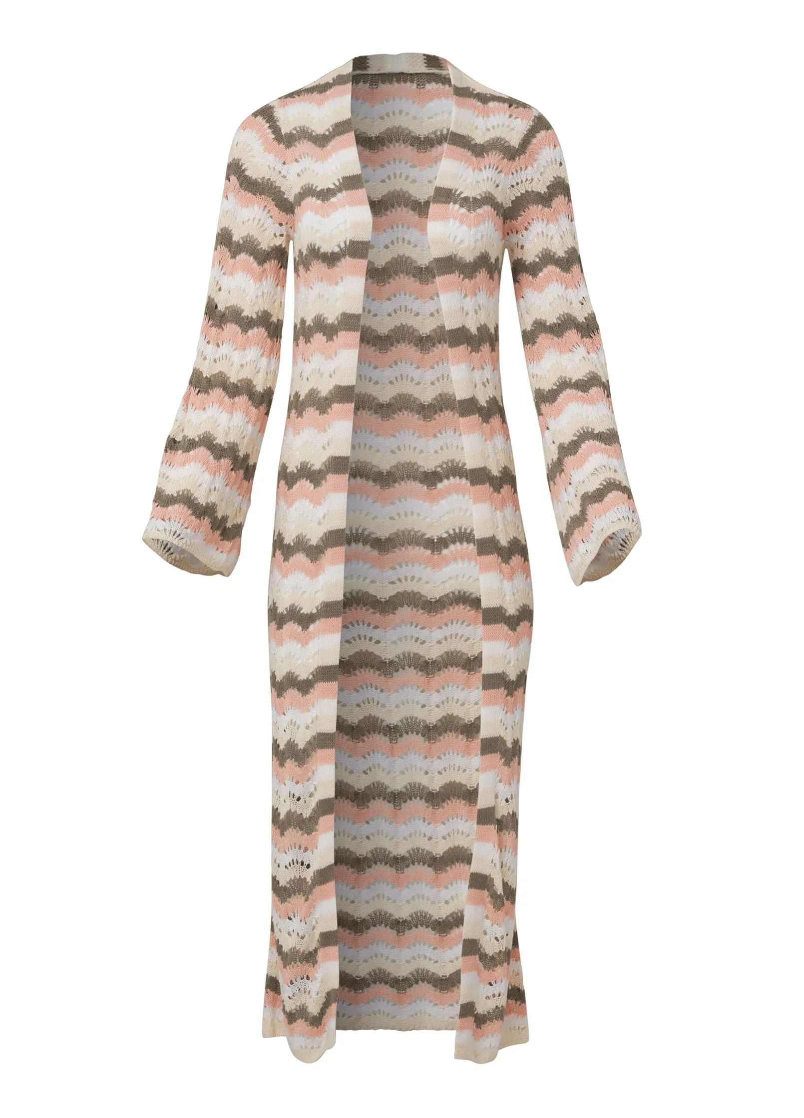 Pointelle Striped Duster - Off White Multi sold by VENUS product image thumbnail 5