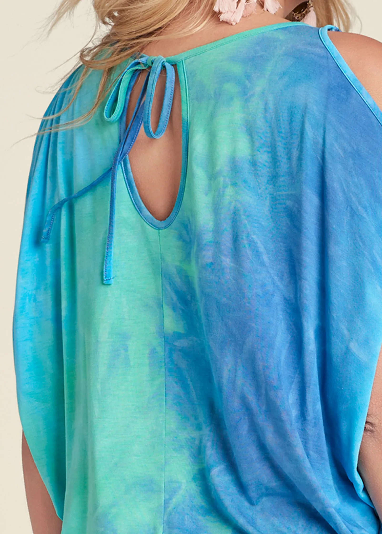 Tie Dye Cold-Shoulder Top - Blue Multi sold by VENUS product image thumbnail 5