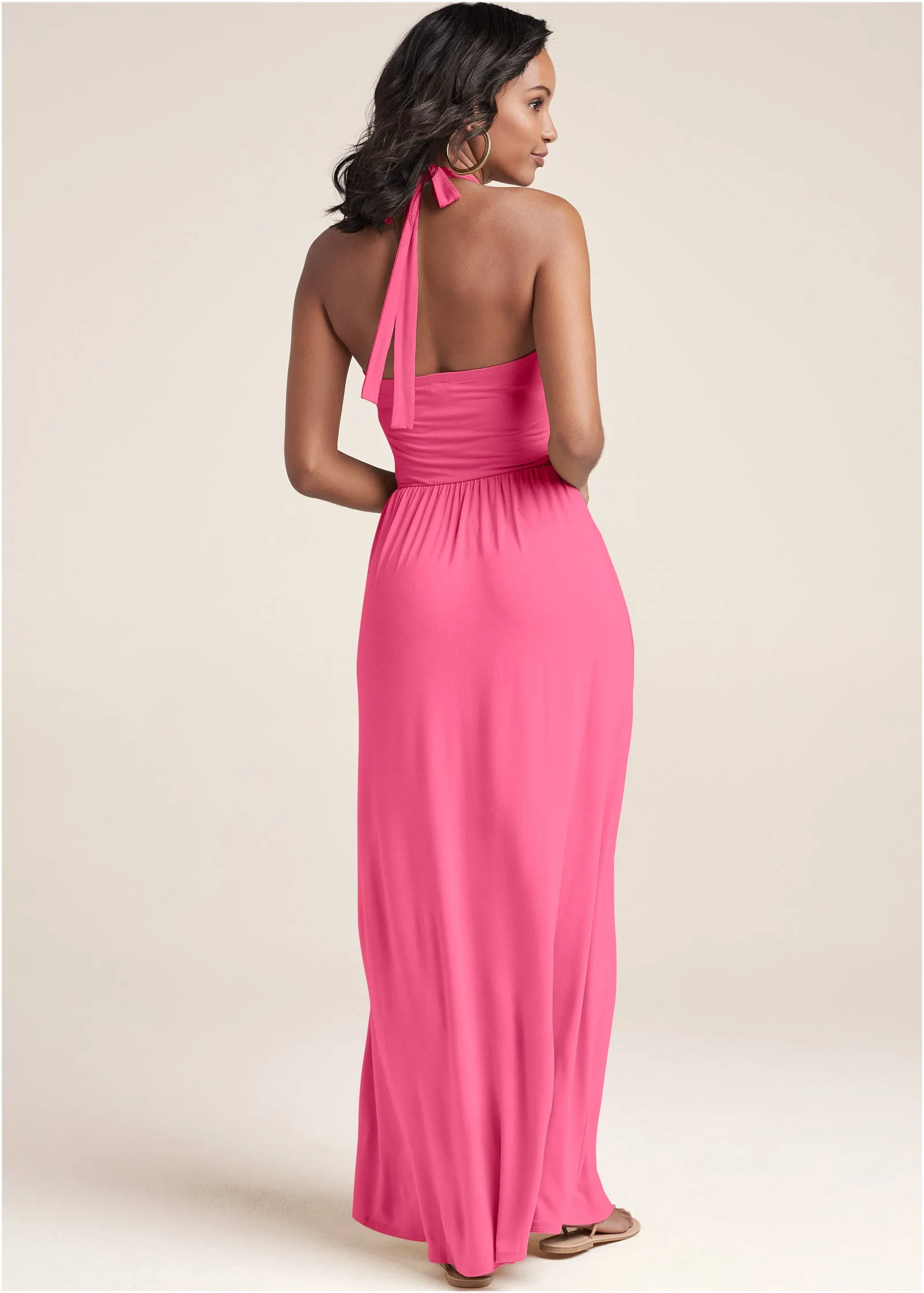 High Neck Maxi Dress - Hot Pink sold by VENUS product image thumbnail 2