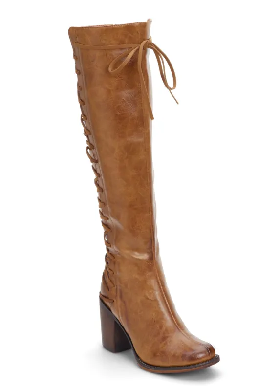 Lace-Up Detail Boots - Camel sold by VENUS