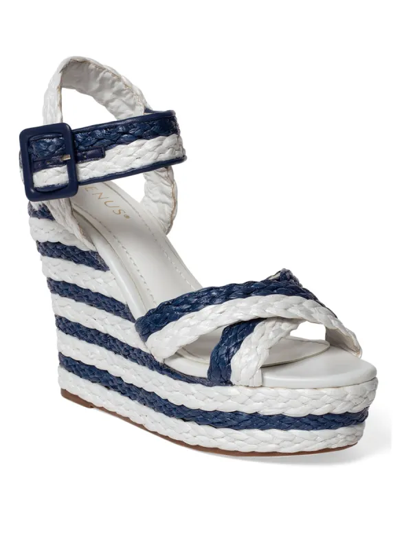 Jess Wedges - Navy Multi sold by VENUS