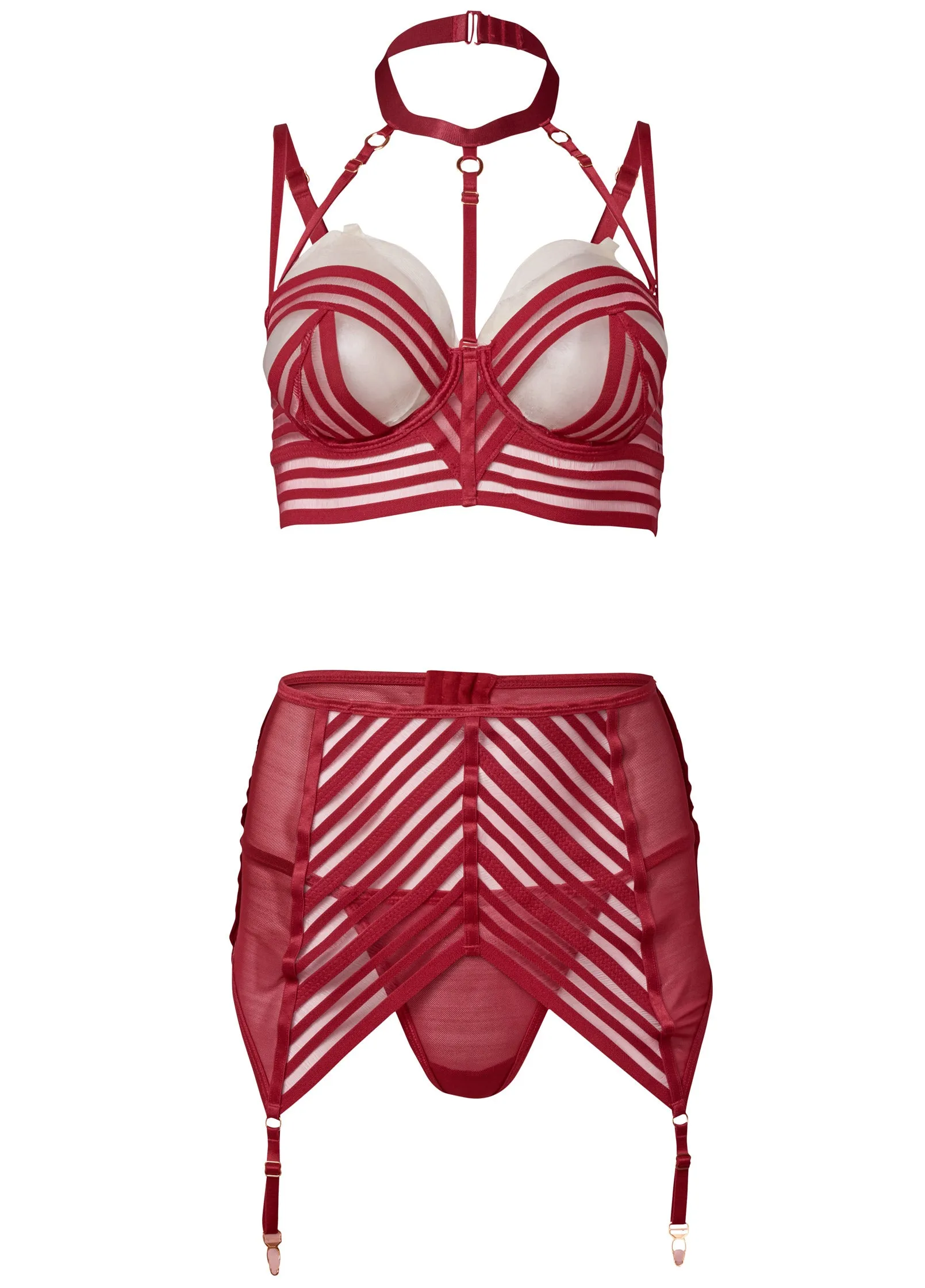 Strappy Longline Bra Set - Burgundy sold by VENUS product image thumbnail 5