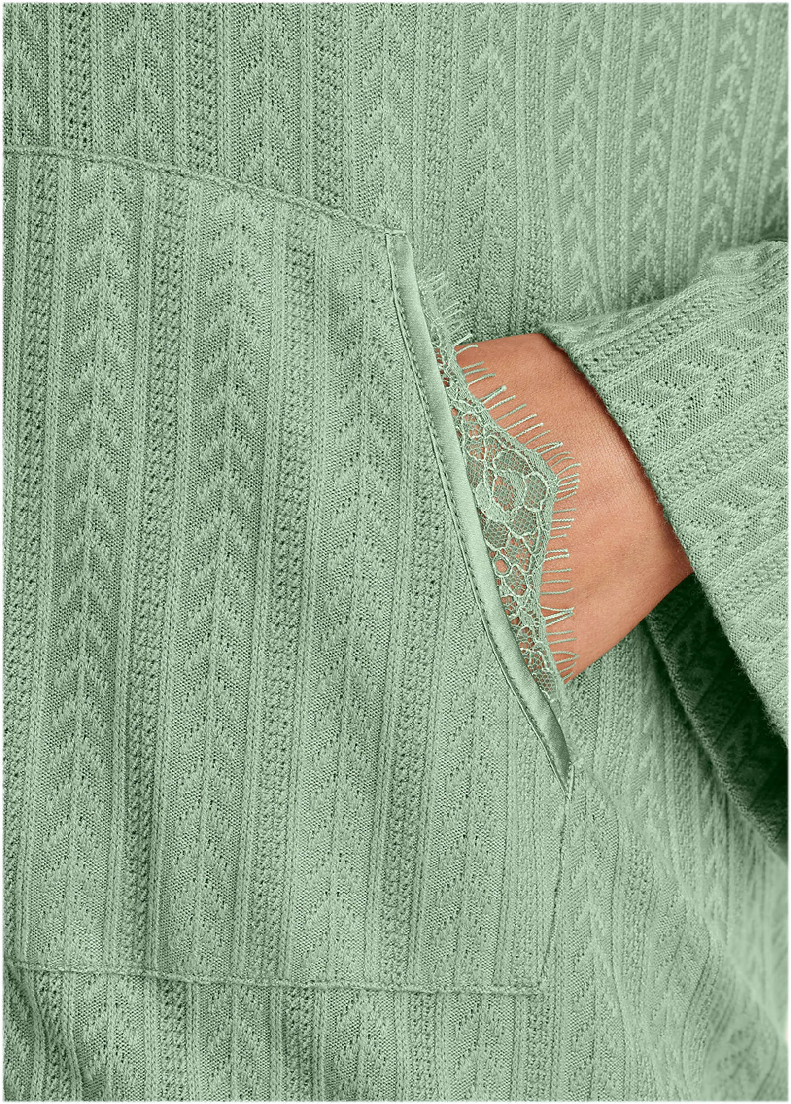 Brunch Knit Hoodie - Basil sold by VENUS product image thumbnail 3