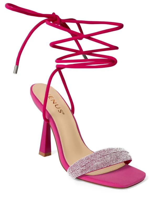 Rhinestone Embellished Heel - Pink sold by VENUS