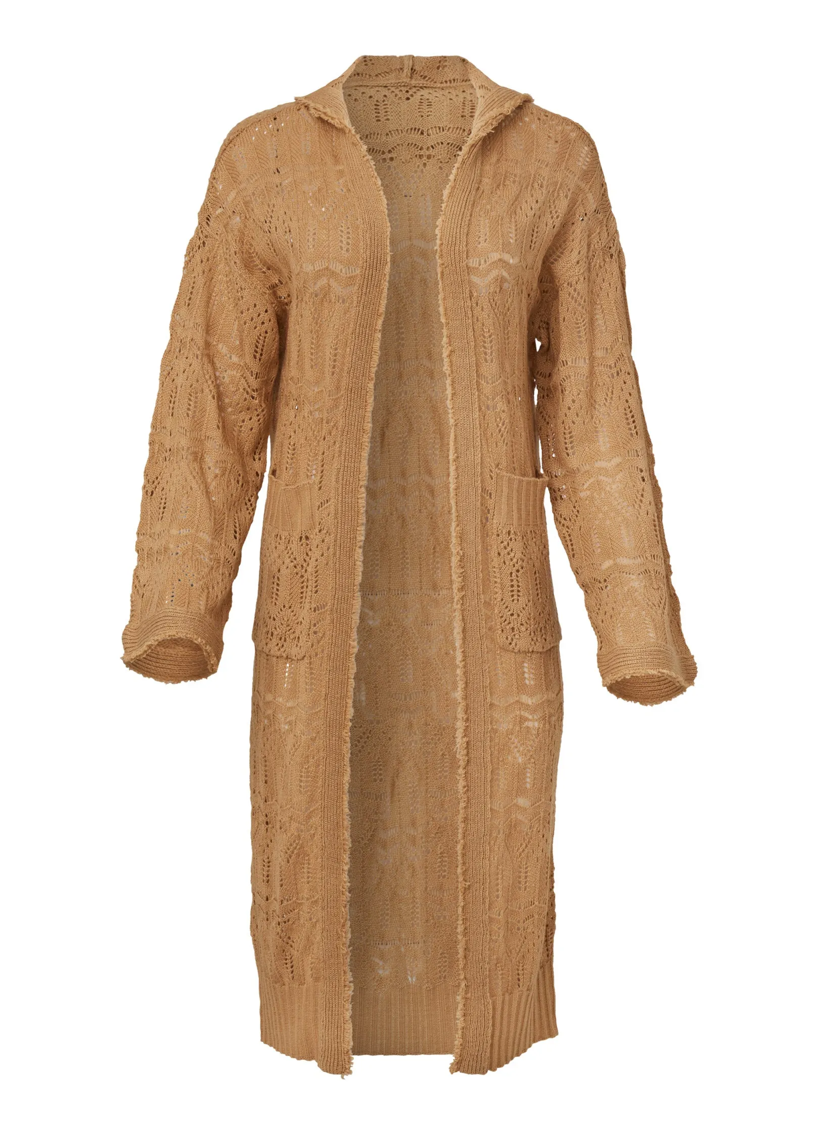 Fringe Detail Hooded Duster - Dark Gold sold by VENUS product image thumbnail 5