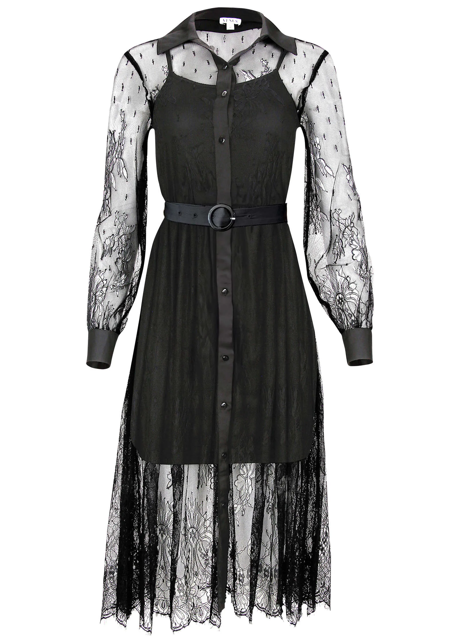 All over lace midi dress - Black sold by VENUS product image thumbnail 3