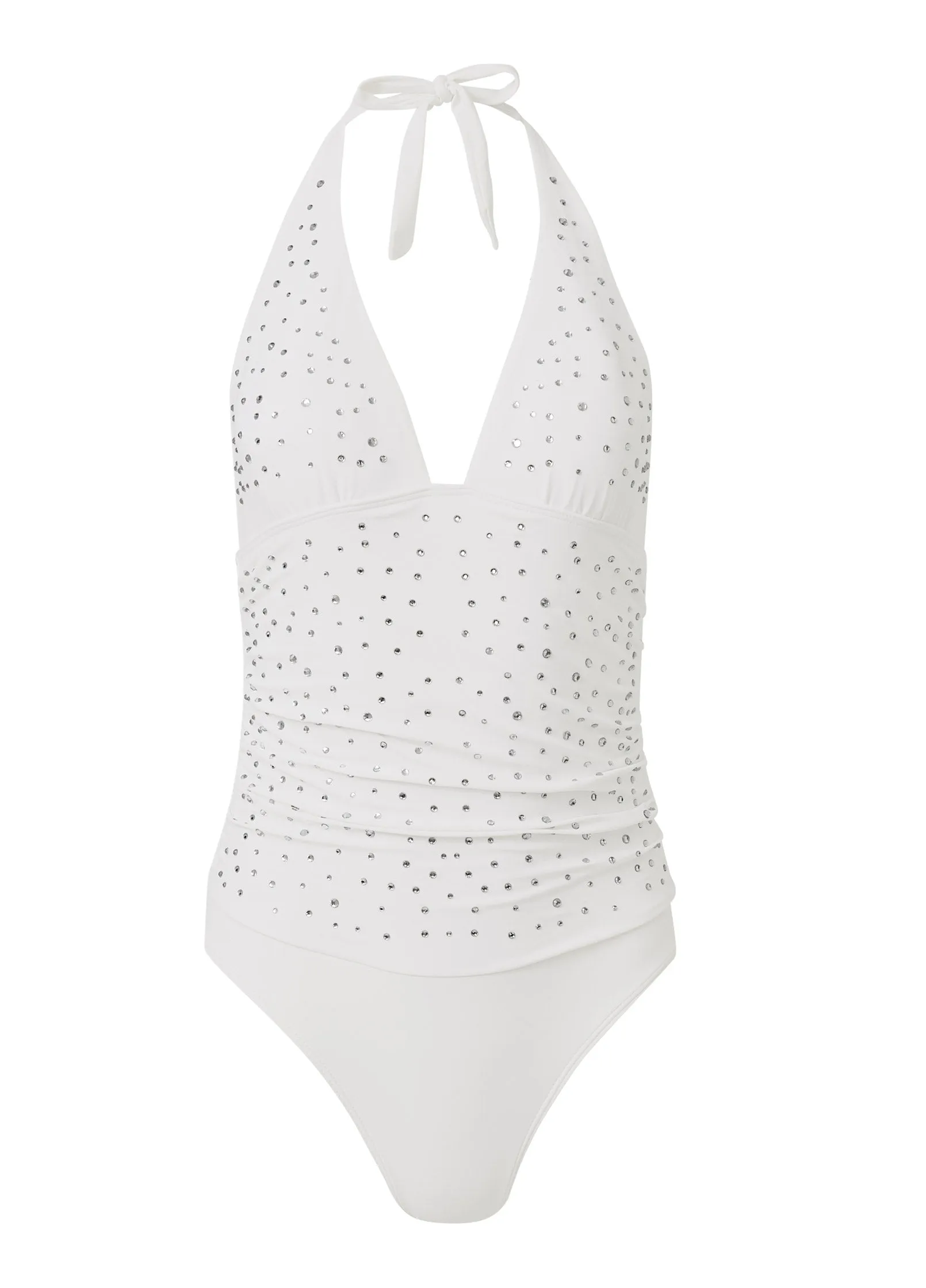 Jeweled halter one-piece - Pearl White sold by VENUS product image thumbnail 5