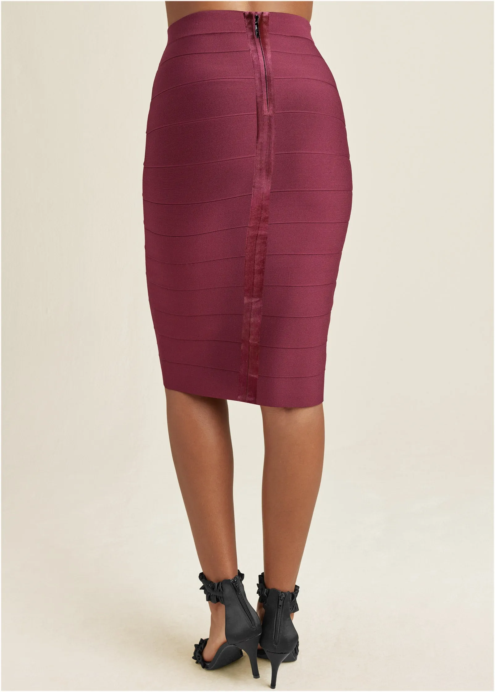 Midi Bandage Skirt - Wine sold by VENUS product image thumbnail 2
