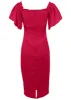 Fluted Satin Midi Dress - Red sold by VENUS