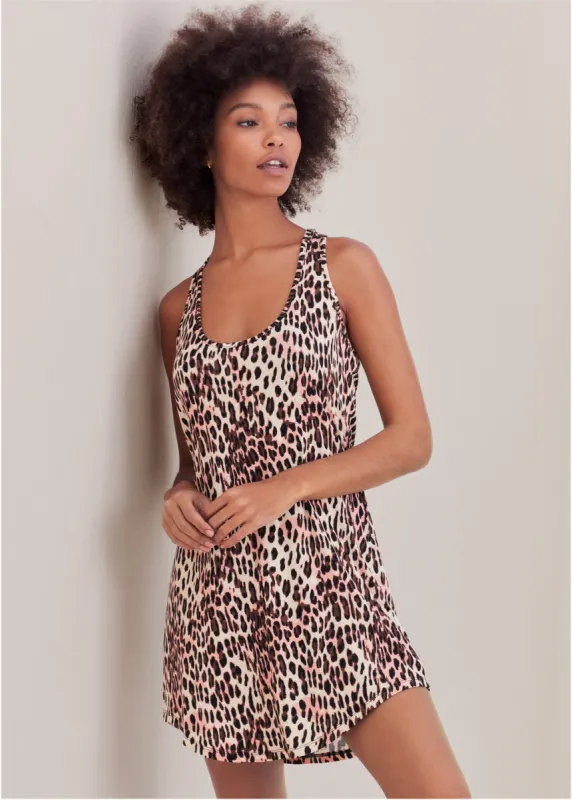 Lace Back Nightgown - Flirty Cheetah sold by VENUS