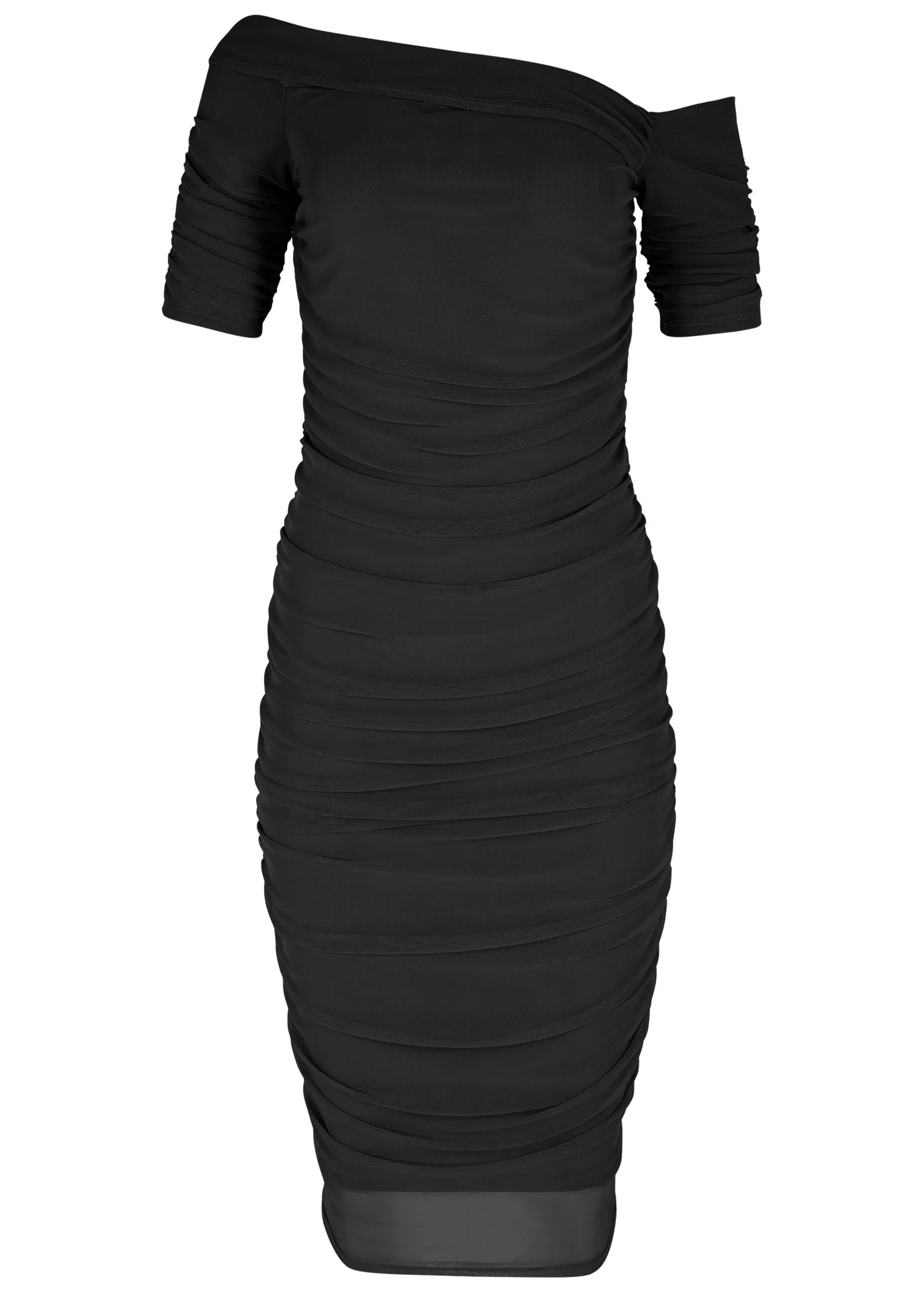 Ruched Mesh Bodycon Dress - Black sold by VENUS product image thumbnail 5