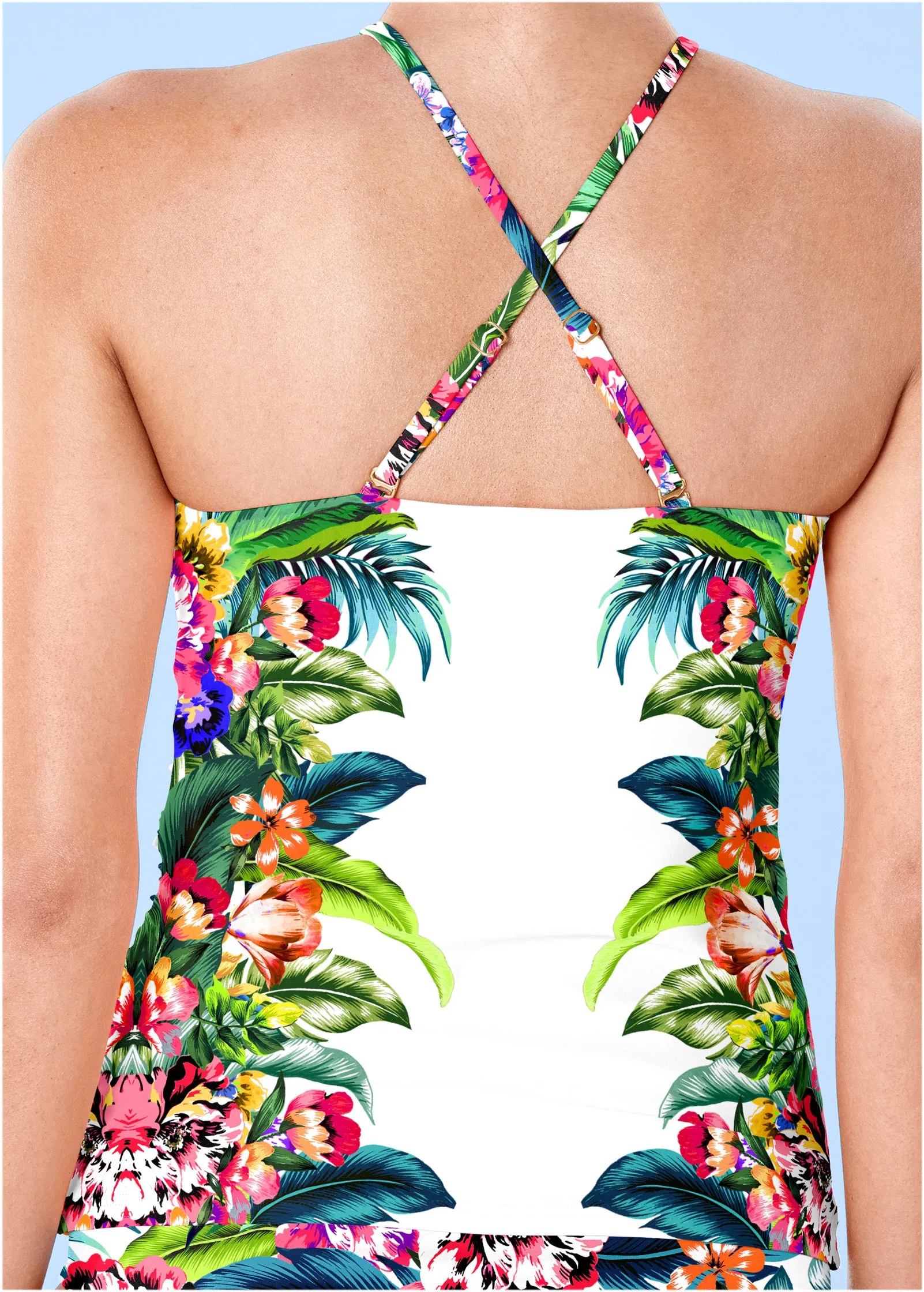 Ruched Side Halter Tankini - Tropical Escape sold by VENUS product image thumbnail 4