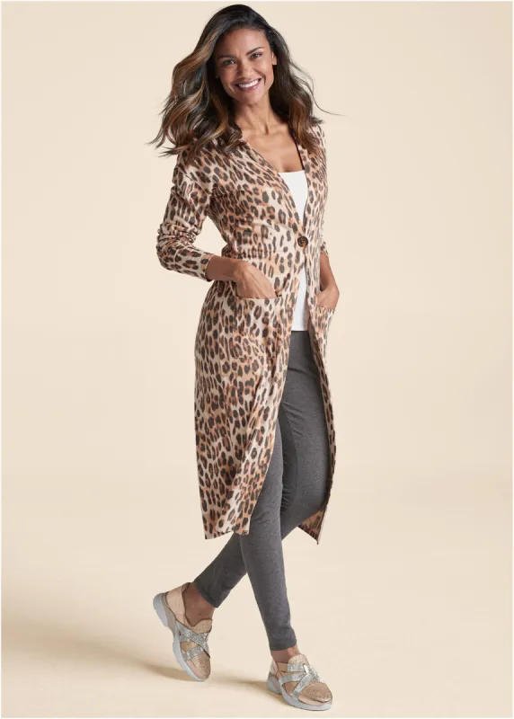 Sand Dune Cheetah Duster - Brown Multi sold by VENUS