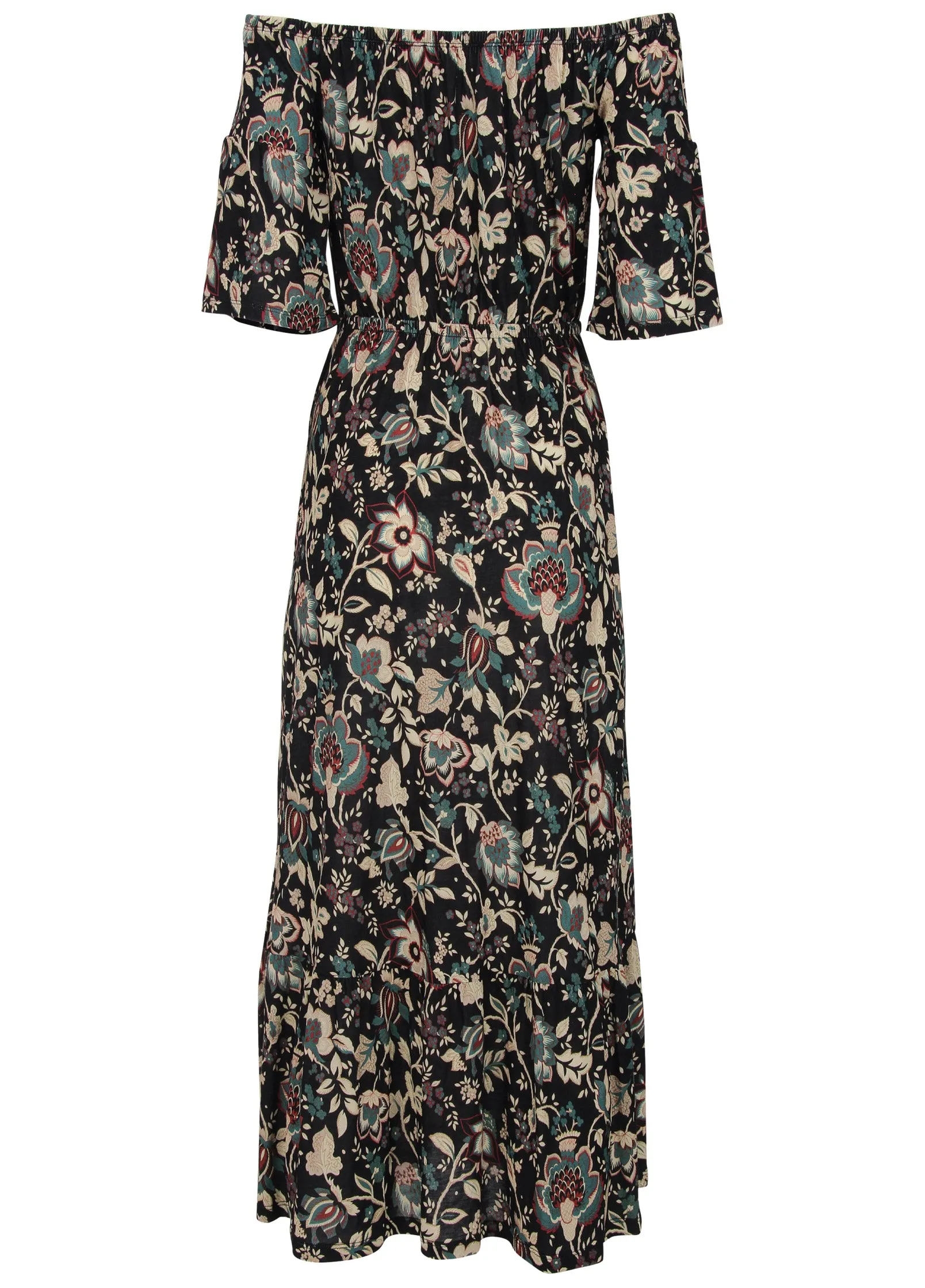 Off-The-Shoulder Maxi Dress - Black Floral sold by VENUS product image thumbnail 4