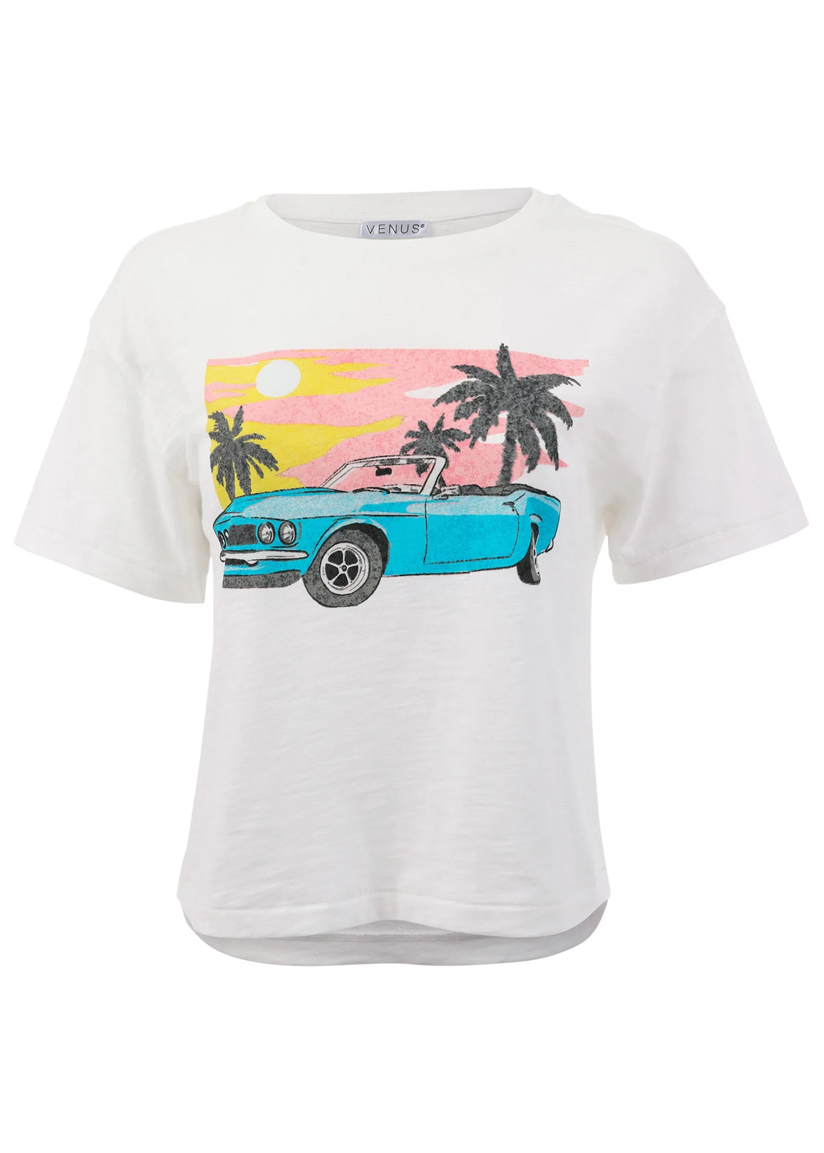 Miami Car Graphic Tee - Off White sold by VENUS product image thumbnail 5