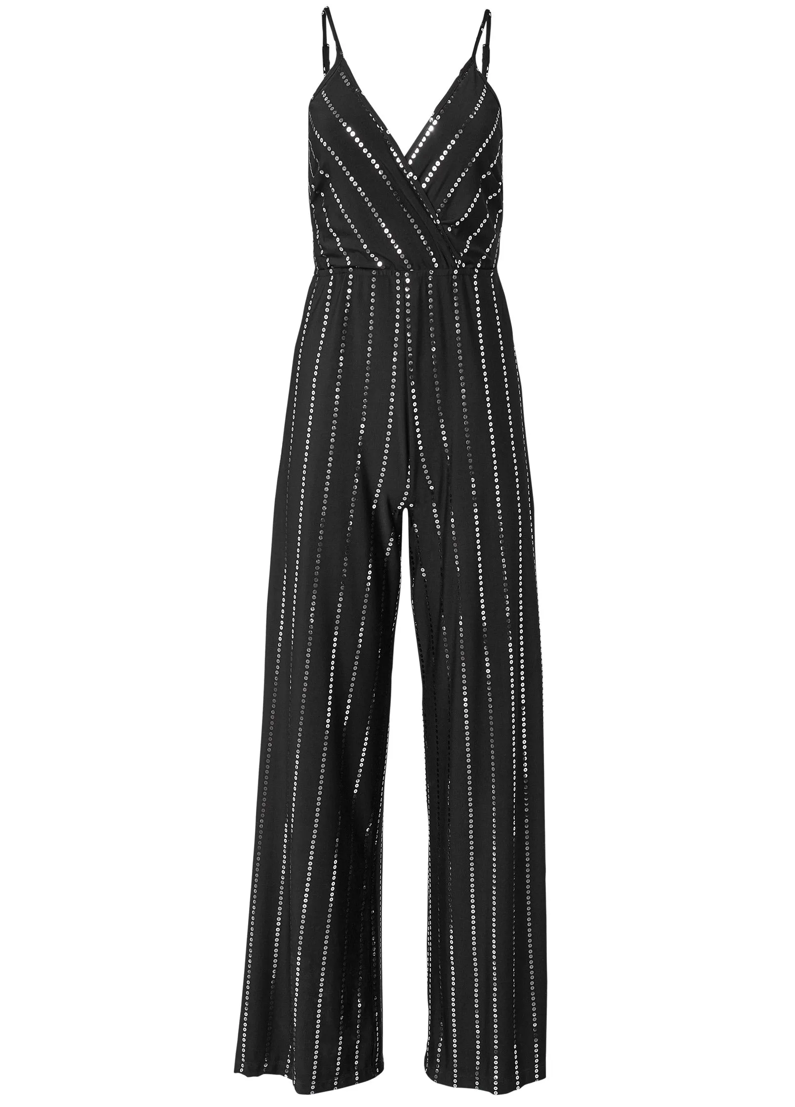 Sequin Pinstripe Jumpsuit - Black sold by VENUS product image thumbnail 5