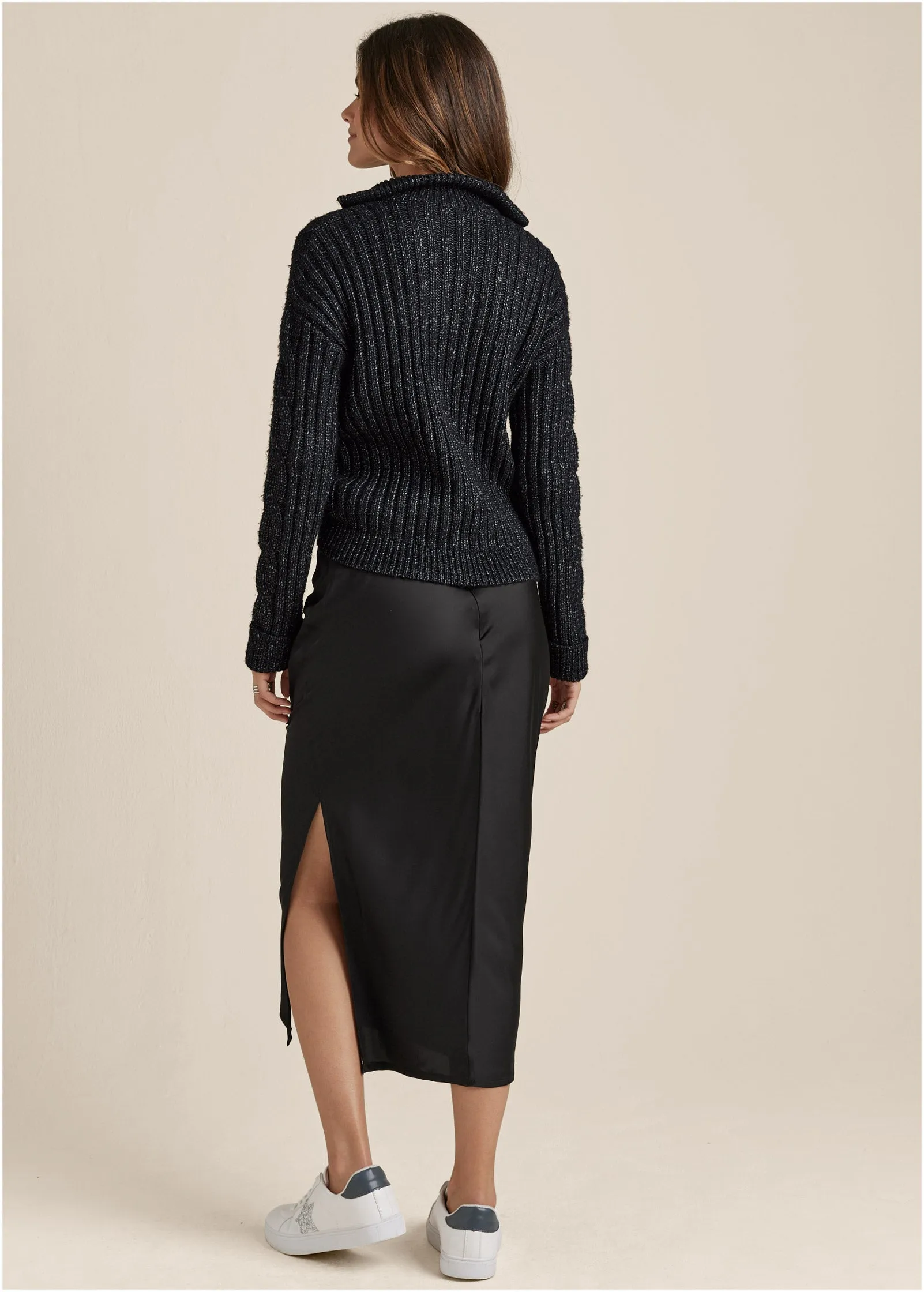 Quarter Zip Sweater - Black sold by VENUS product image thumbnail 2