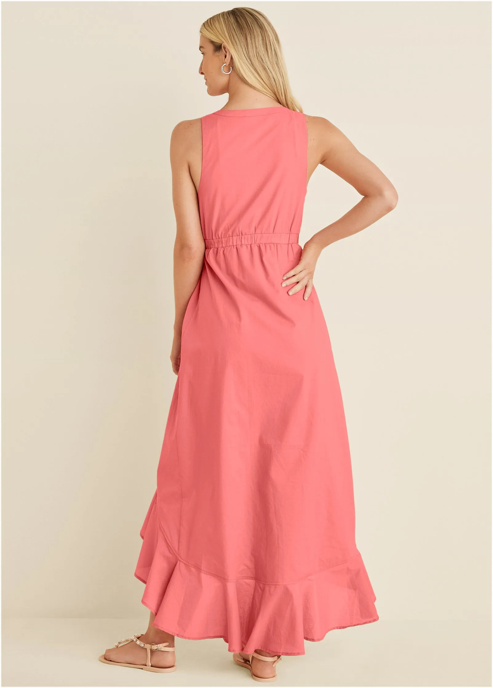 High-Low Wrap Dress - Coral sold by VENUS product image thumbnail 2