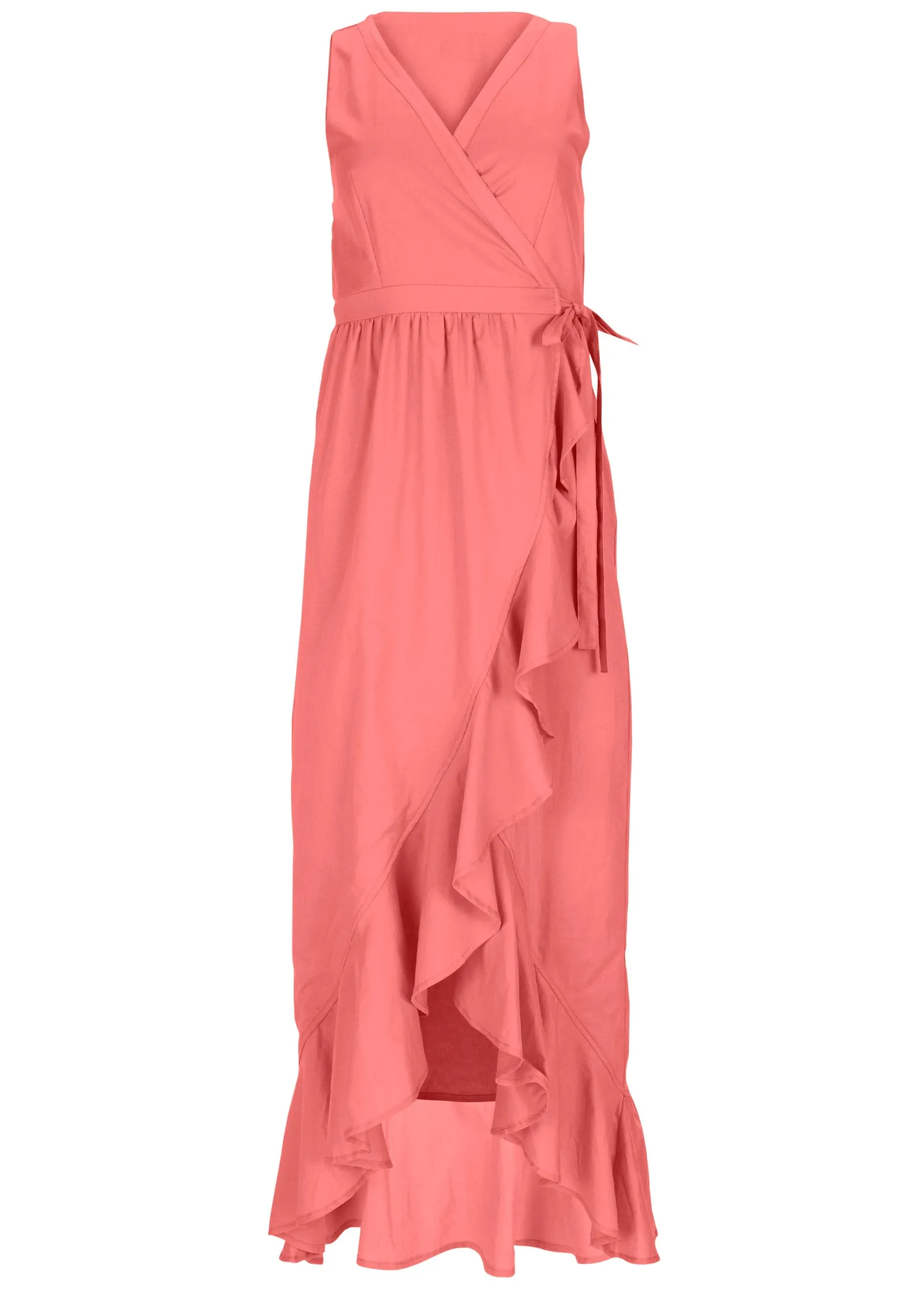High-Low Wrap Dress - Coral sold by VENUS product image thumbnail 4