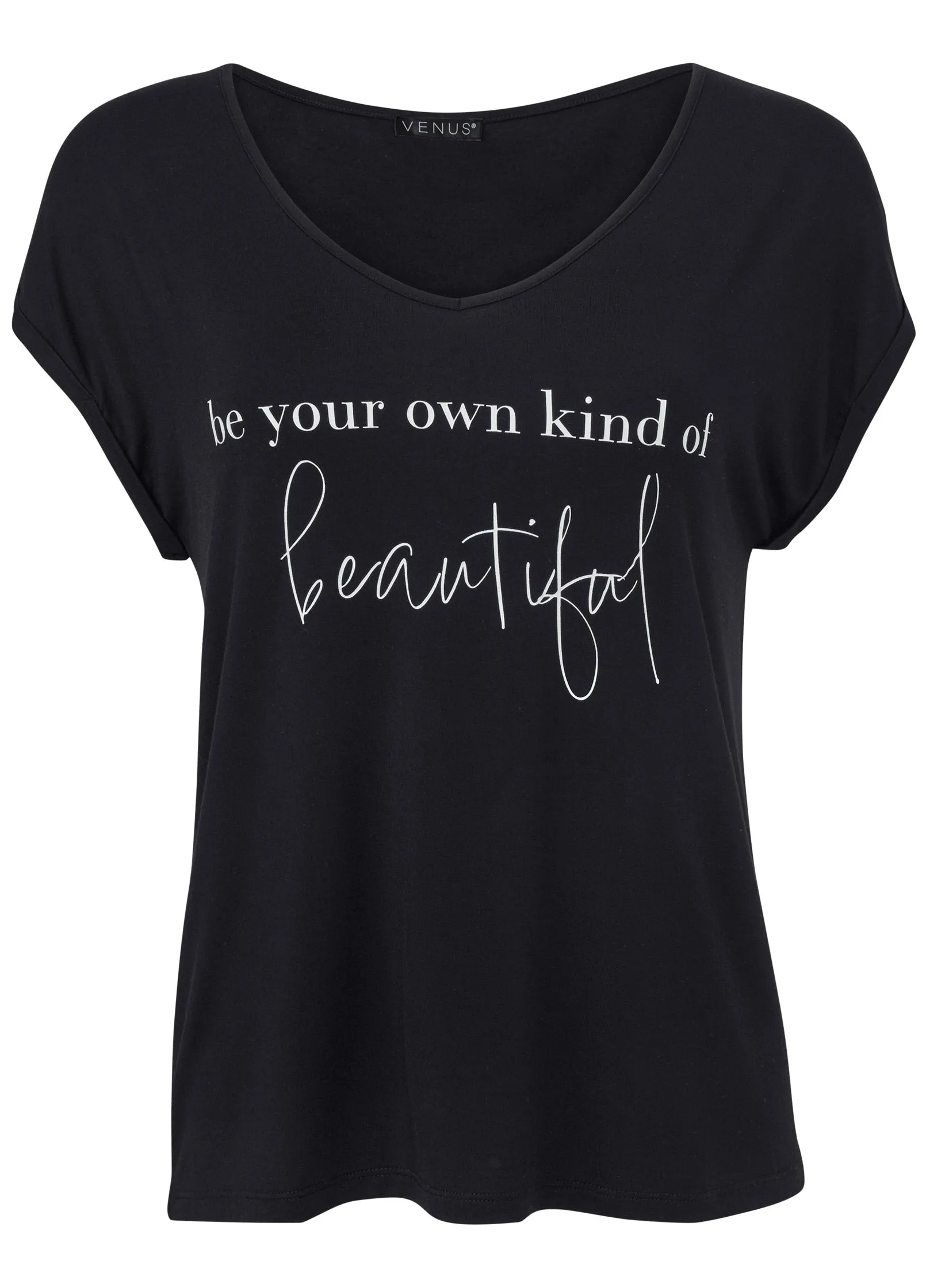 Beautiful Graphic Top - Black sold by VENUS