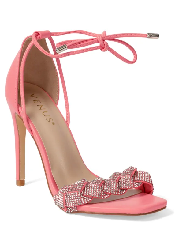 Wes Strap Heel Sandals - Coral sold by VENUS