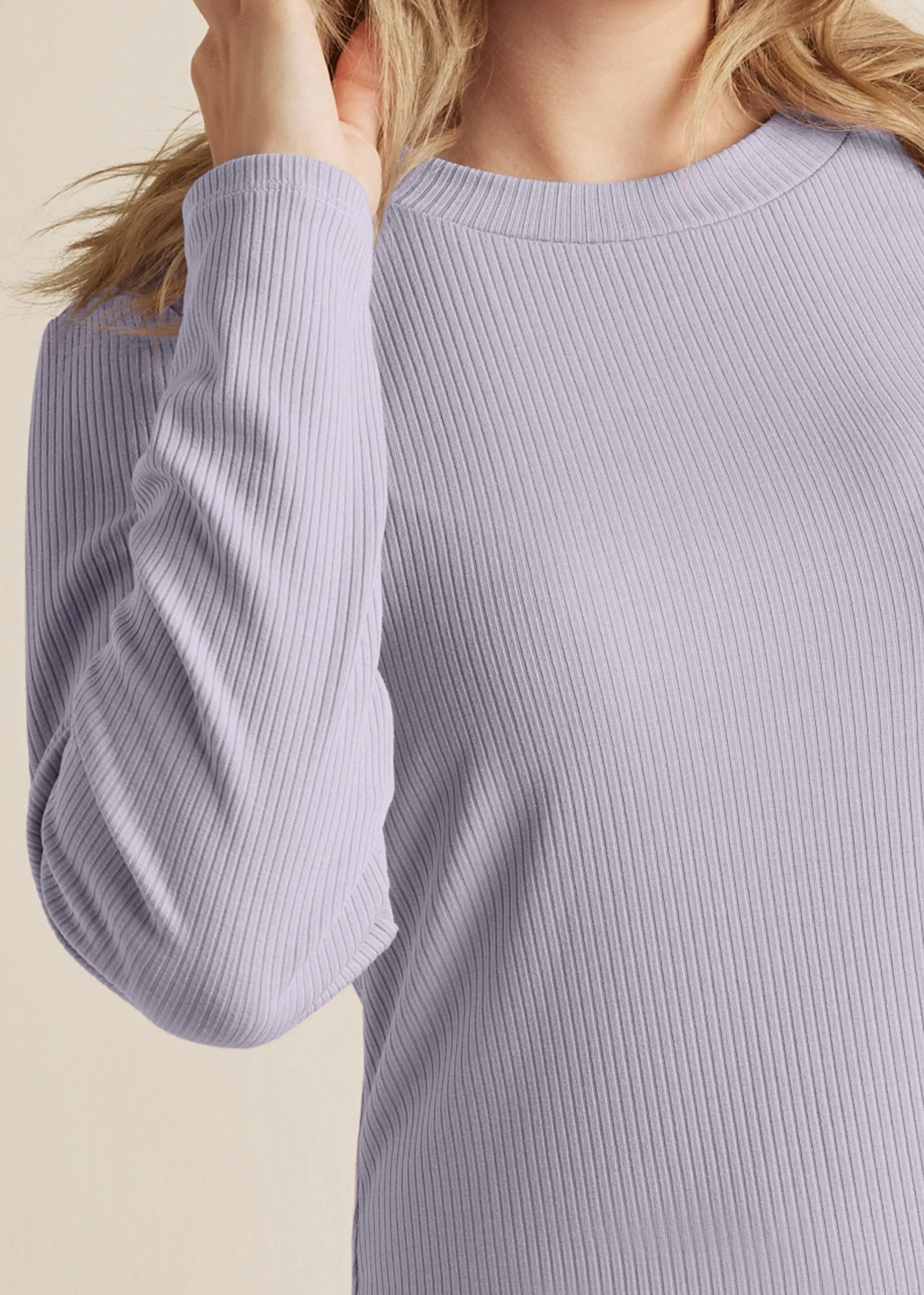 Ribbed T-Shirt Dress - Light Purple sold by VENUS product image thumbnail 4
