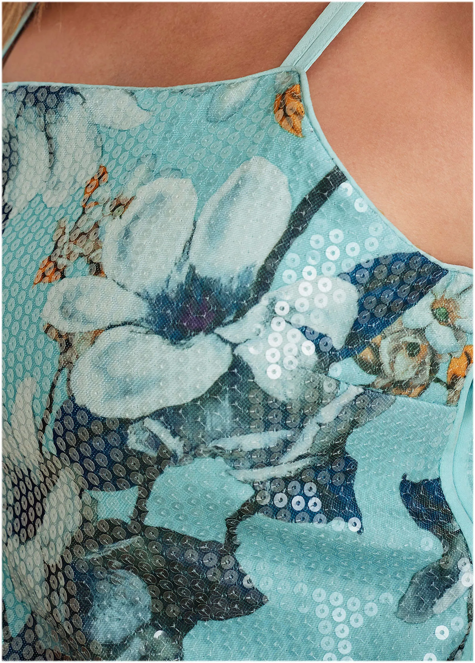 Opulent sequin mini dress - Light Blue Multi sold by VENUS product image thumbnail 3