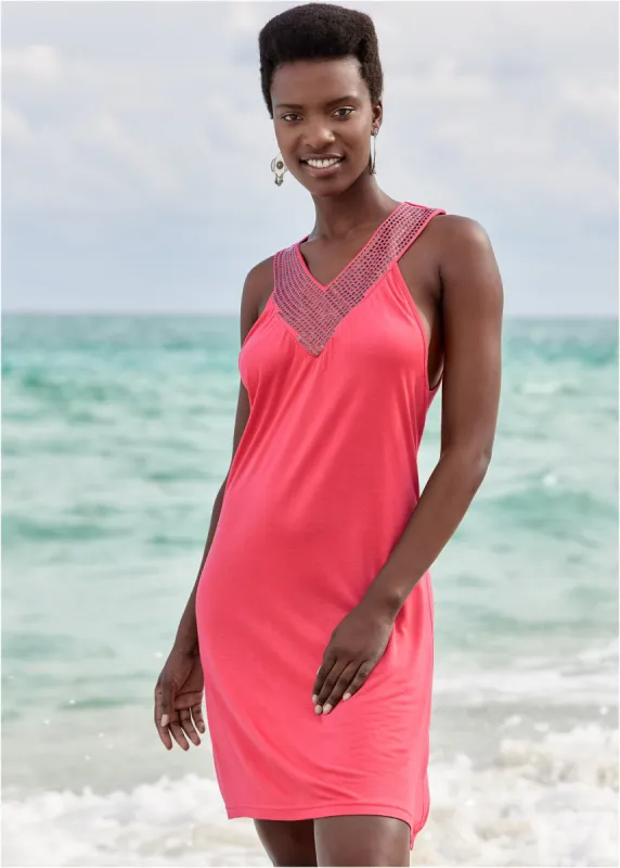 Nailhead Collar Cover-Up - Sunset Pink sold by VENUS