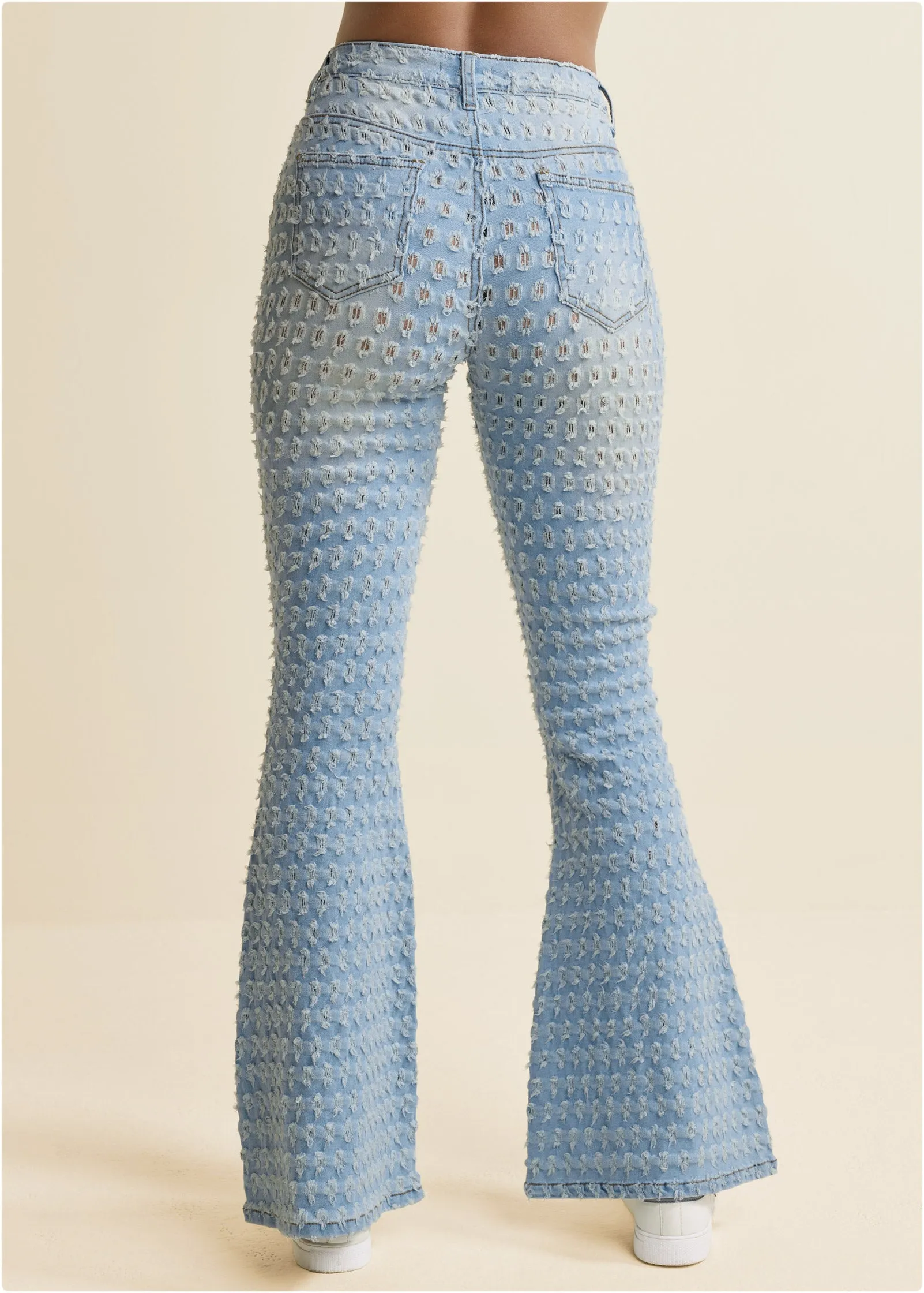 Laser Flare Leg Jeans - Light Wash sold by VENUS product image thumbnail 2