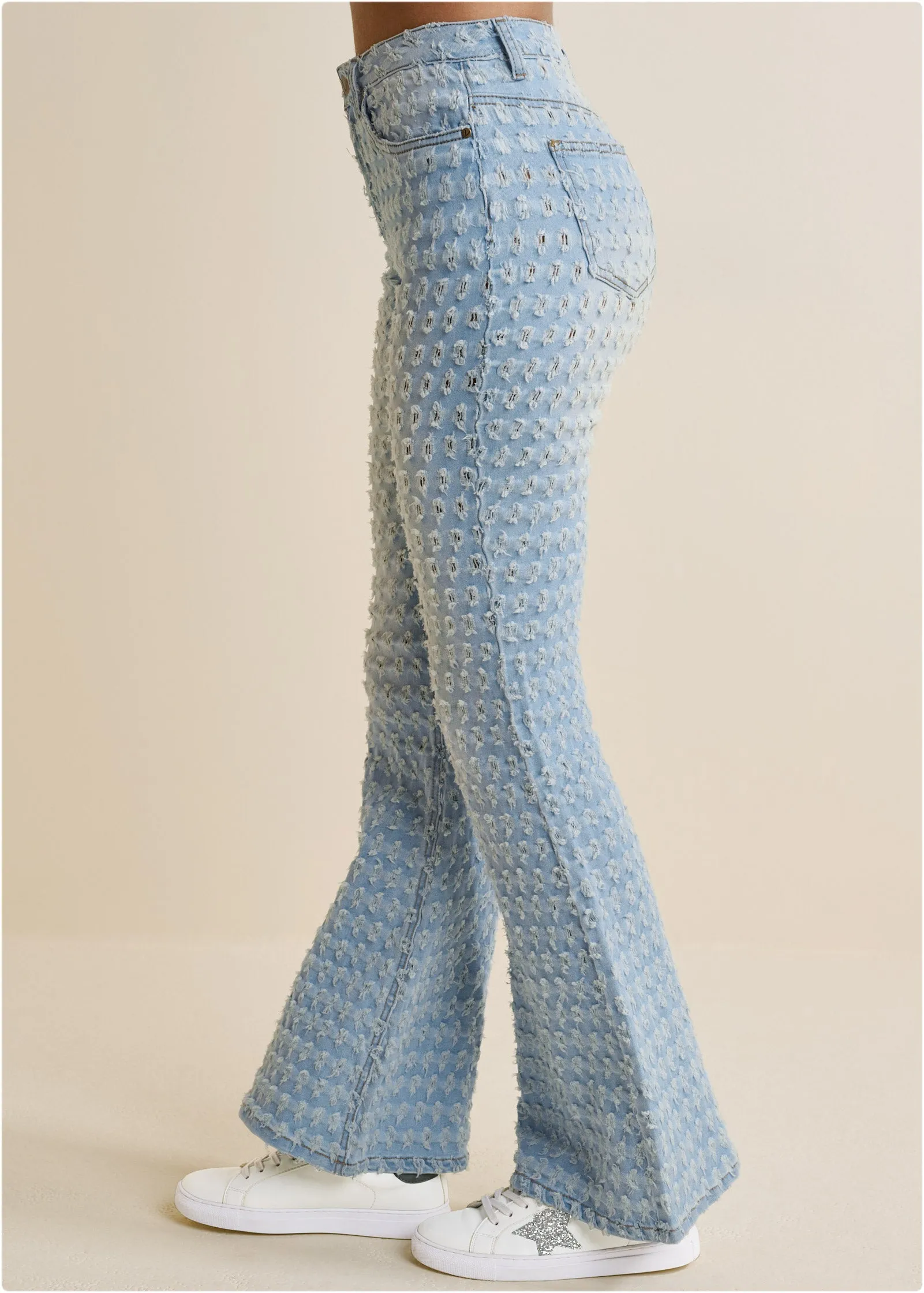 Laser Flare Leg Jeans - Light Wash sold by VENUS product image thumbnail 3