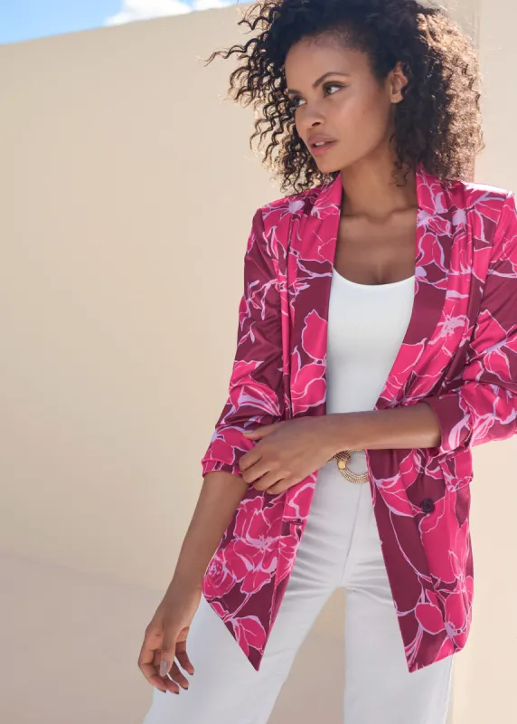 Double Breasted Blazer - Pink Multi sold by VENUS