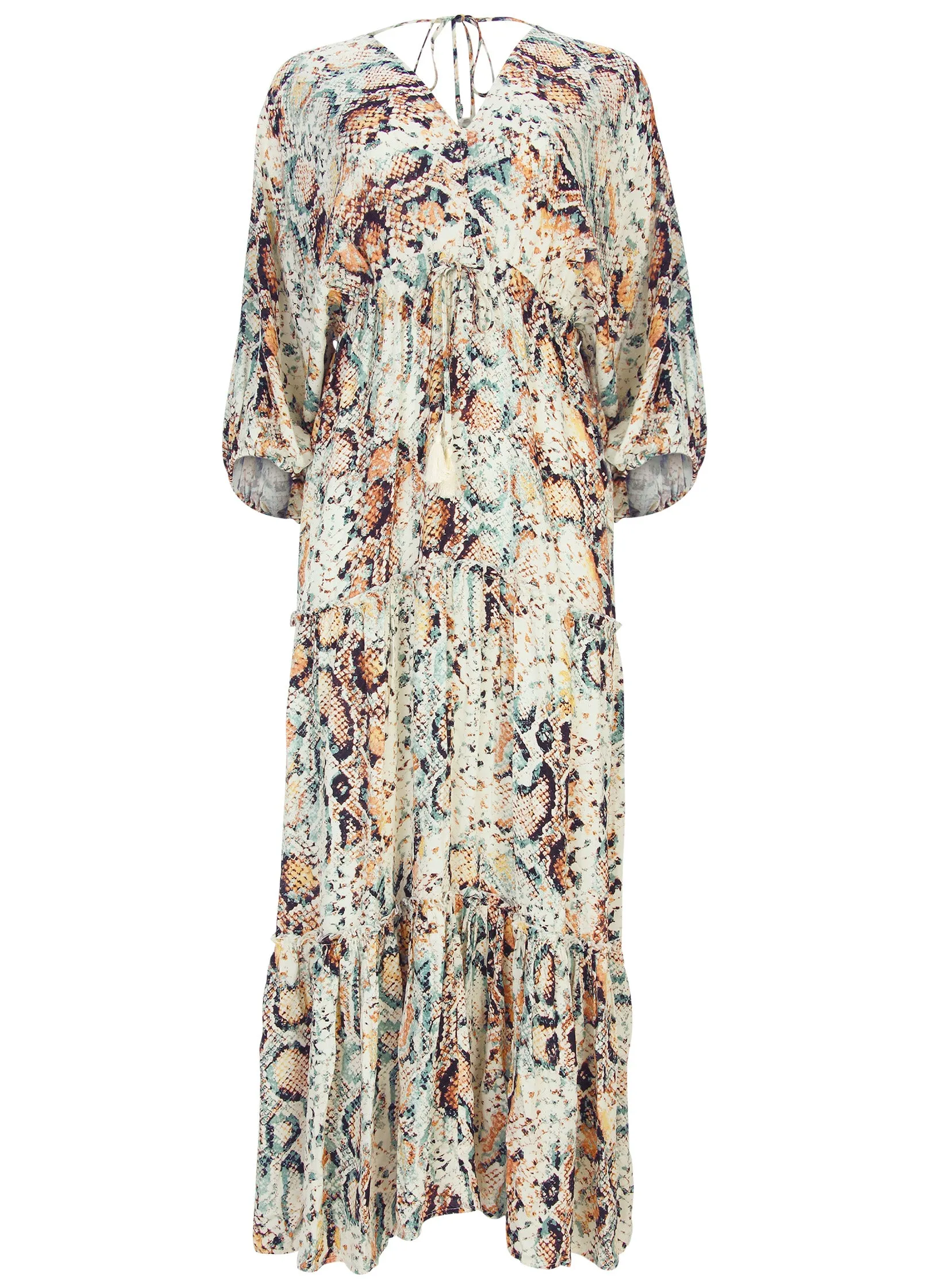 V-Neck Maxi Dress - White Multi sold by VENUS product image thumbnail 4