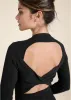 Twisted Cutout Back Detail Sweater - Black sold by VENUS