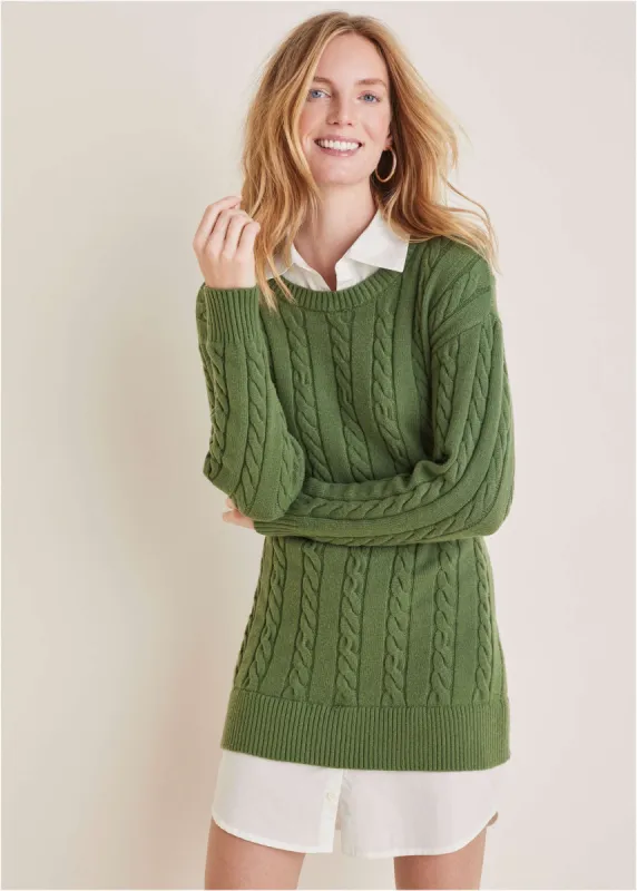 Twofer Sweater Dress - Bronze Green made by VENUS