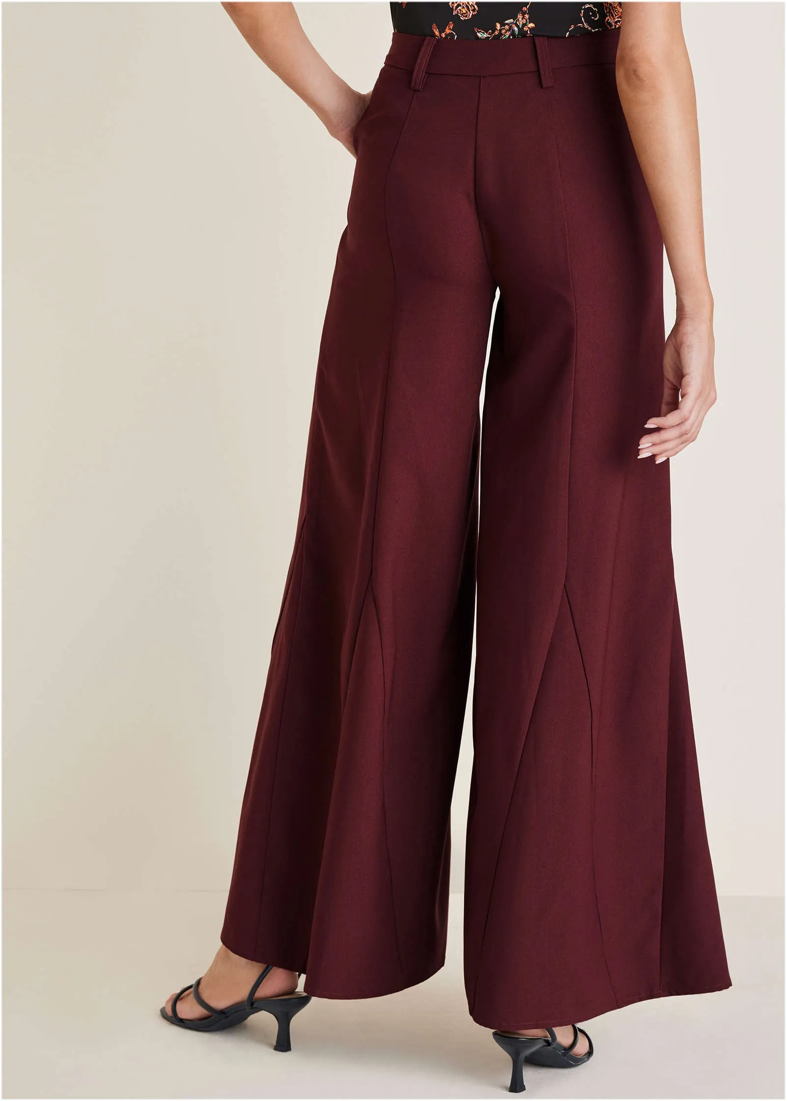 Dramatic Flare Pants - Wine sold by VENUS product image thumbnail 2