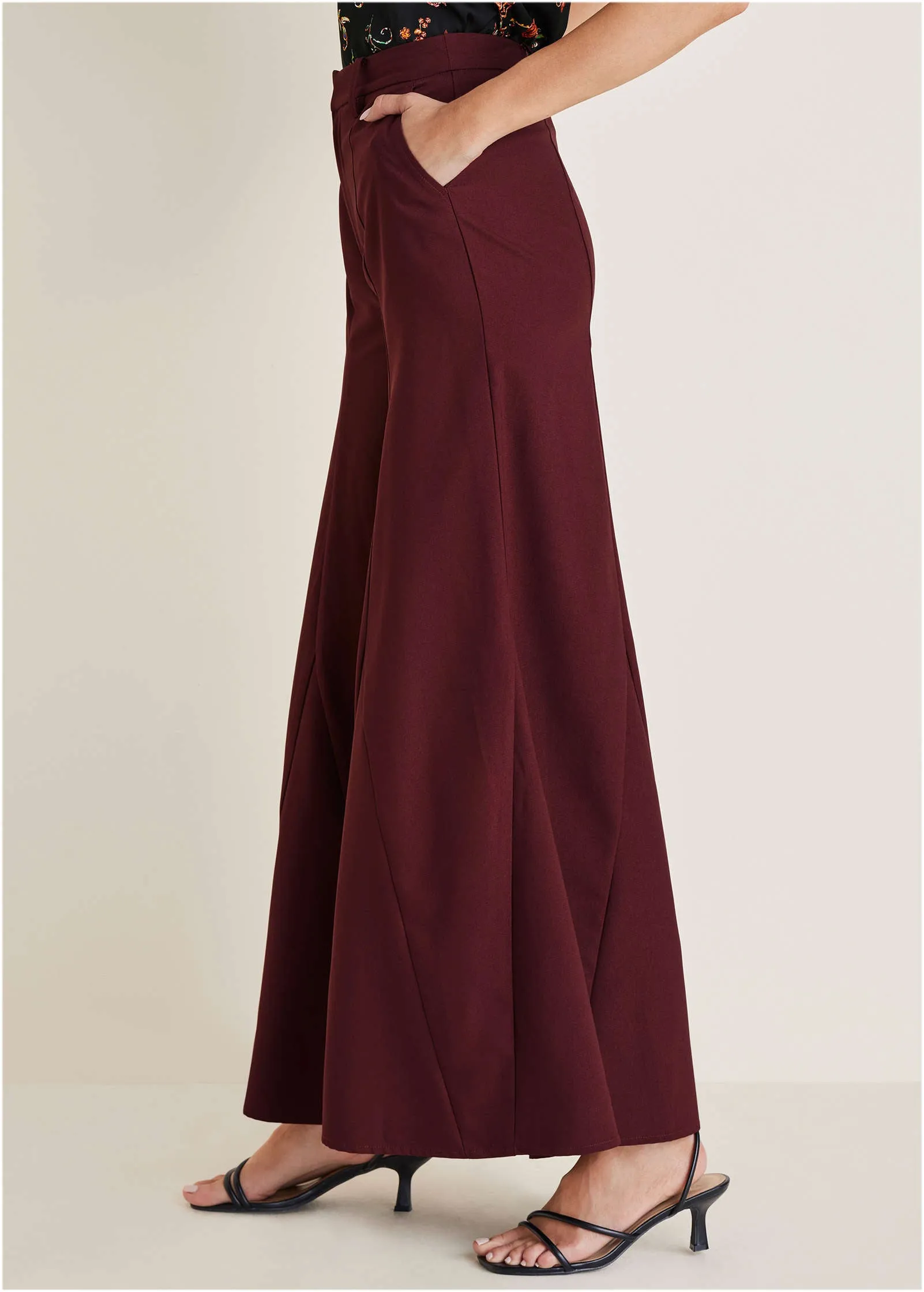 Dramatic Flare Pants - Wine sold by VENUS product image thumbnail 3