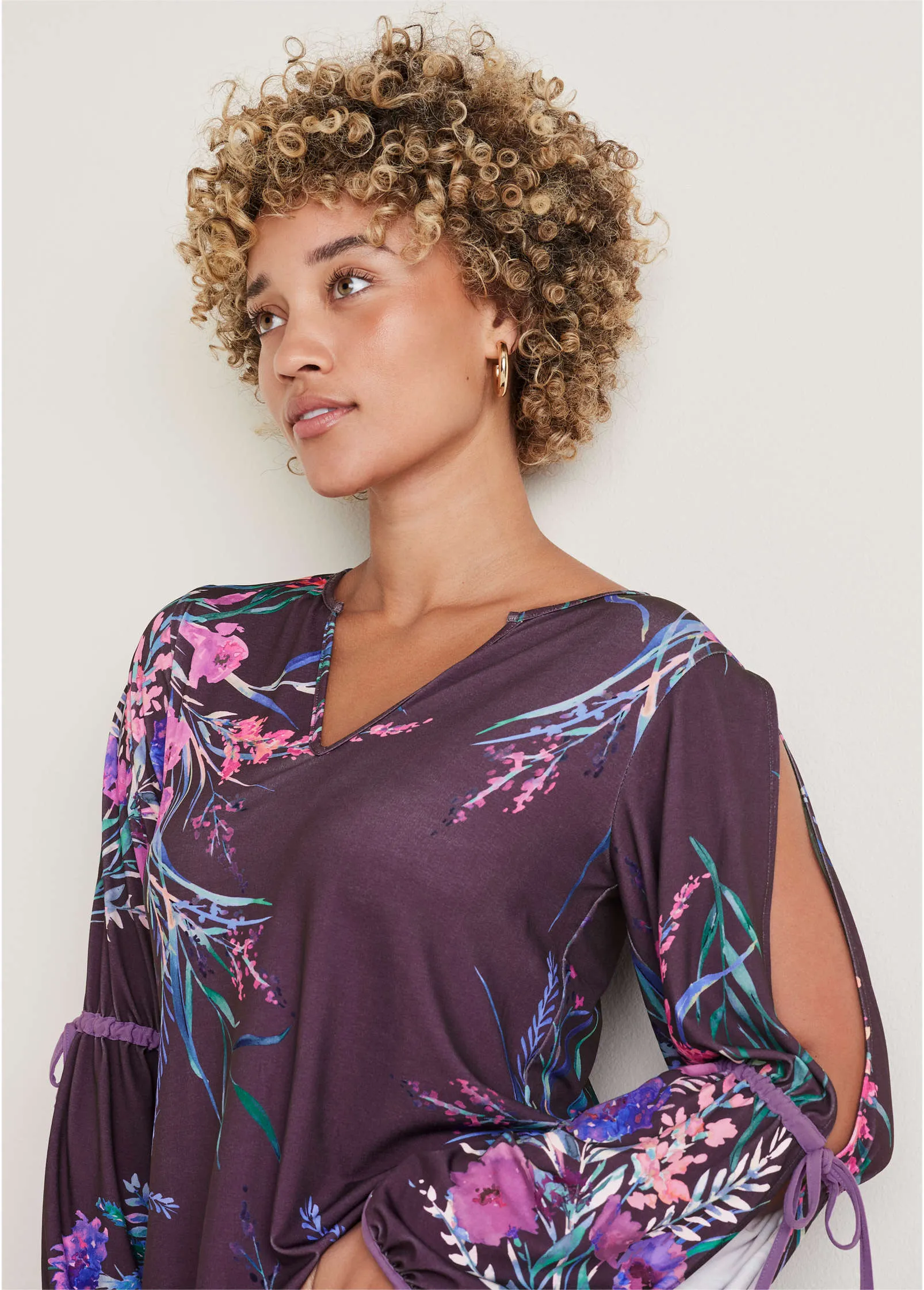 Tie Sleeve Blouse - Regal Wildflowers sold by VENUS product image thumbnail 4