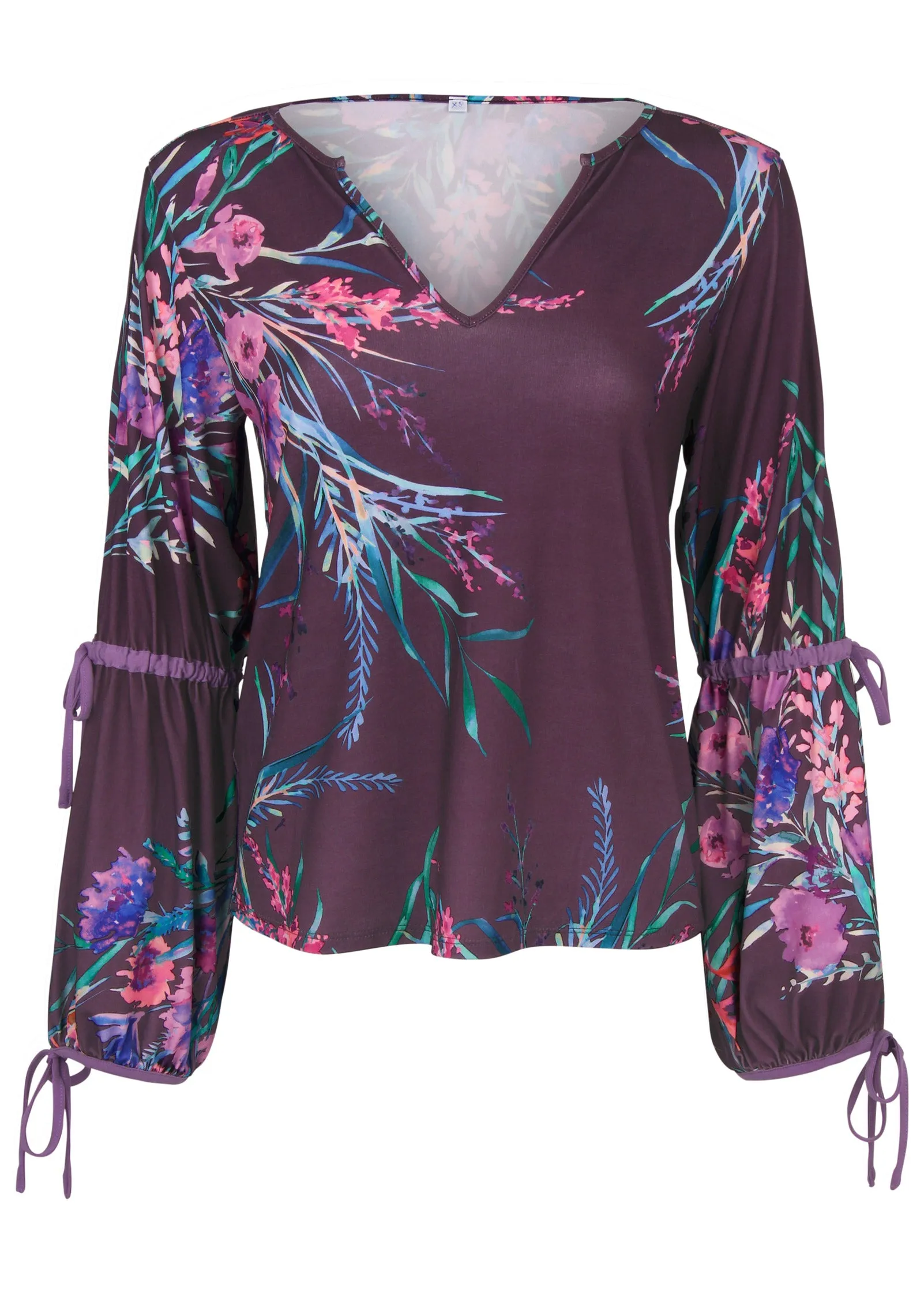 Tie Sleeve Blouse - Regal Wildflowers sold by VENUS product image thumbnail 3