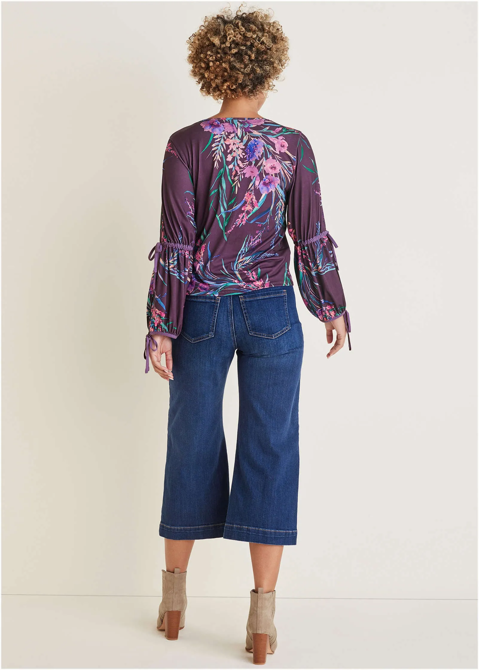 Tie Sleeve Blouse - Regal Wildflowers sold by VENUS product image thumbnail 2