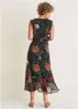 Floral Ruffle Detail Maxi - Whimsical Mums sold by VENUS
