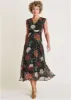 Floral Ruffle Detail Maxi - Whimsical Mums sold by VENUS