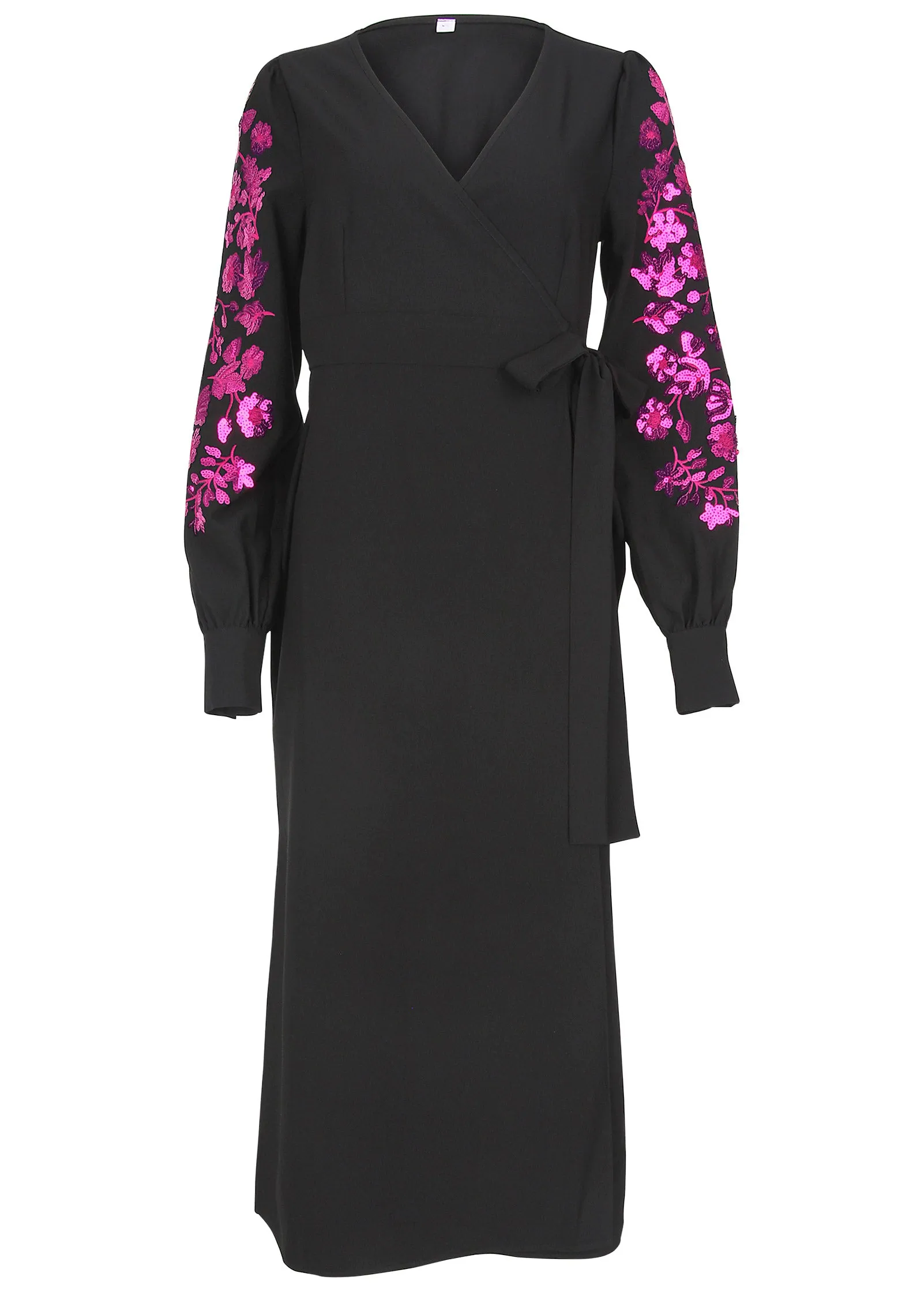 Floral Sequin Maxi Dress - Black Multi sold by VENUS product image thumbnail 4