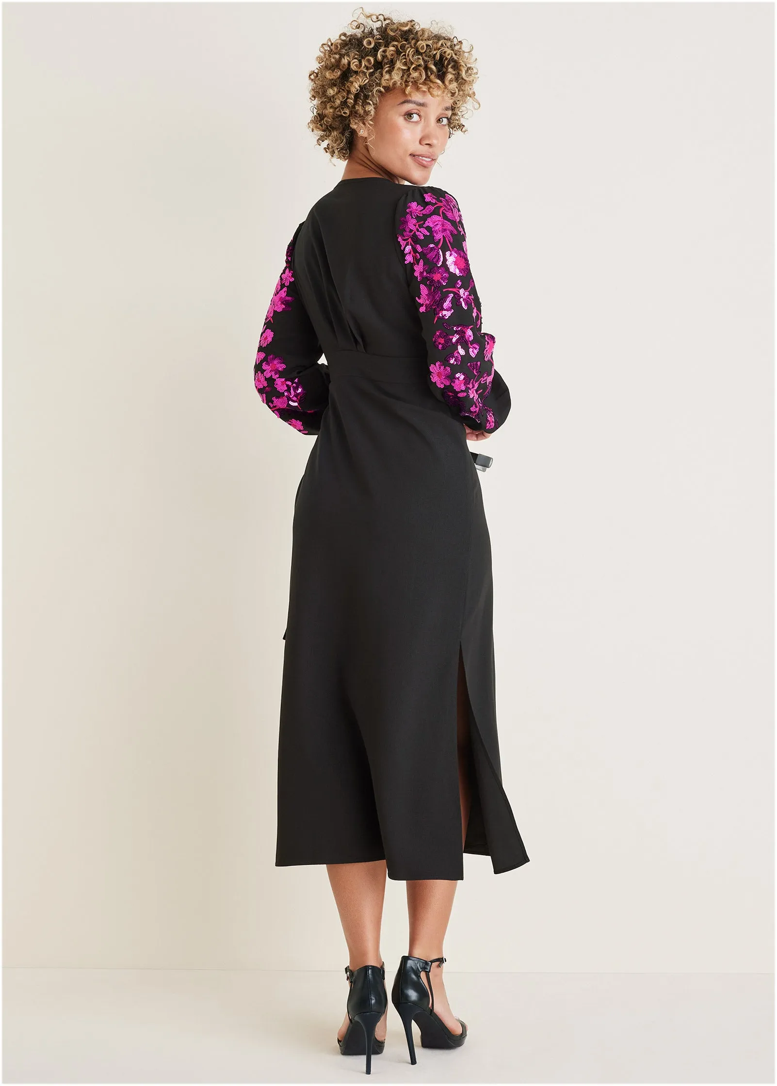 Floral Sequin Maxi Dress - Black Multi sold by VENUS product image thumbnail 2