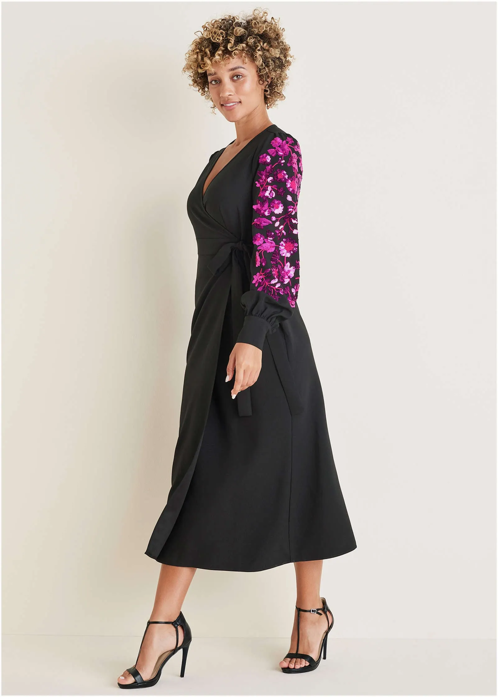 Floral Sequin Maxi Dress - Black Multi sold by VENUS product image thumbnail 5