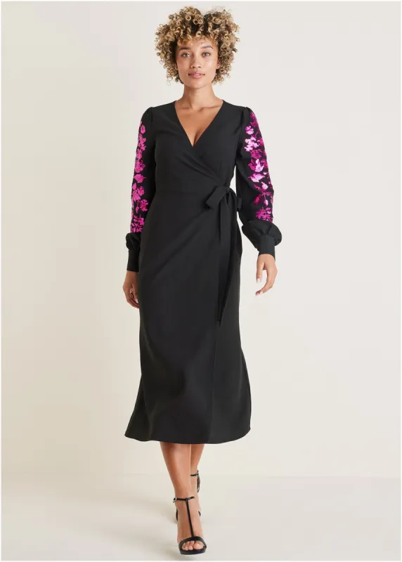 Floral Sequin Maxi Dress - Black Multi sold by VENUS
