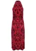 High Neck Midi Dress - Nouveau Tapestry sold by VENUS