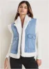 Denim Sherpa Vest - Medium Wash sold by VENUS